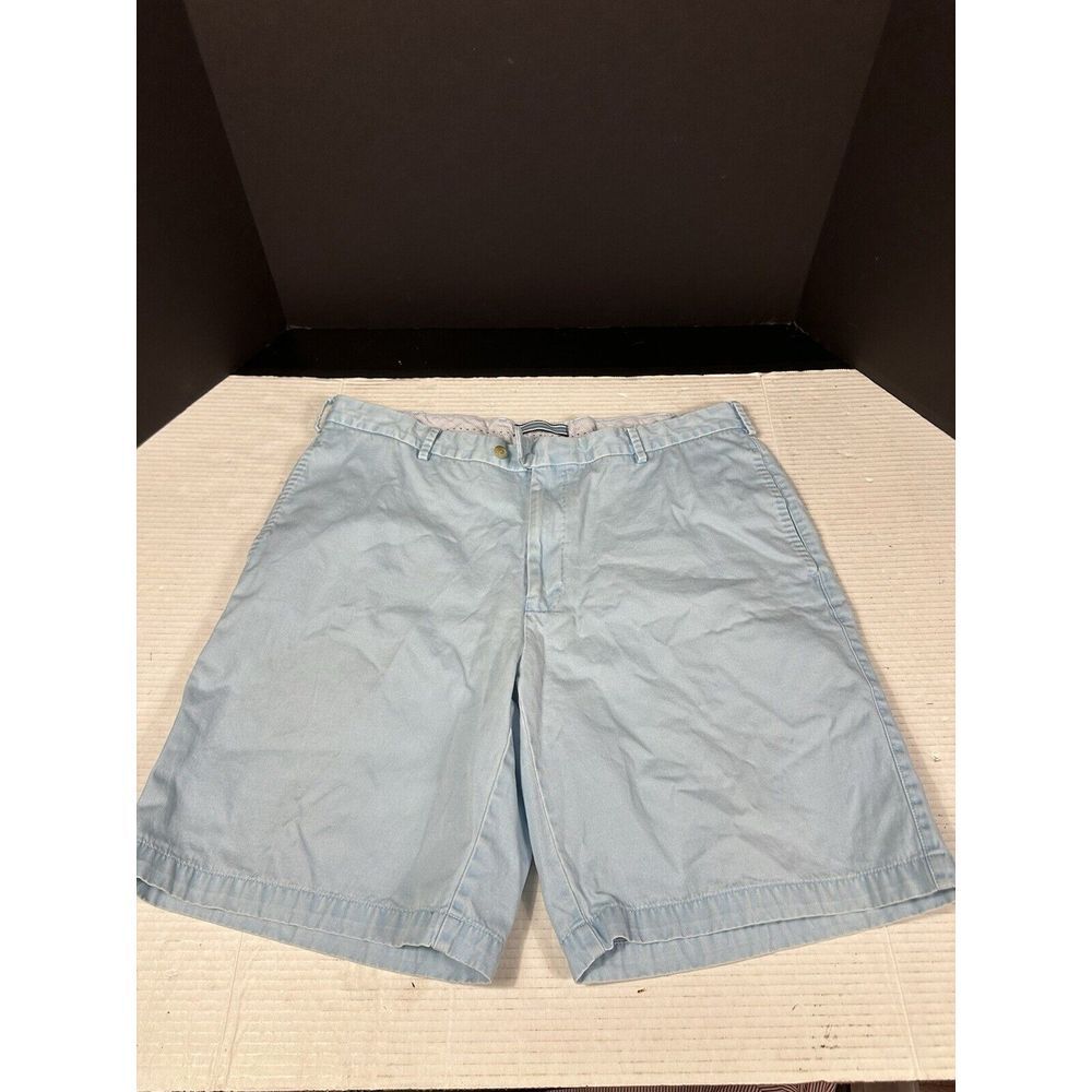 Peter Millar Shorts Mens 38 Blue Chino Golf Flat Front Mid‎ Rise Pima Cotton